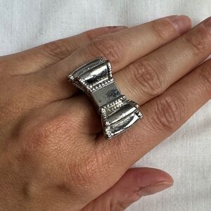 Silver Bow Statement Ring